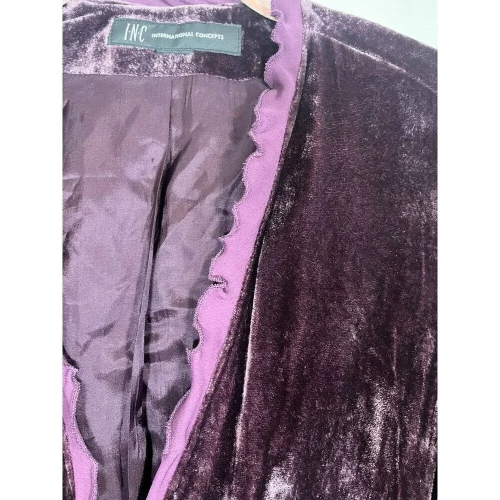 Retro Velvet Jacket S Purple‎ Y2K Preppy Feminine Coquette Festive Holiday 80s